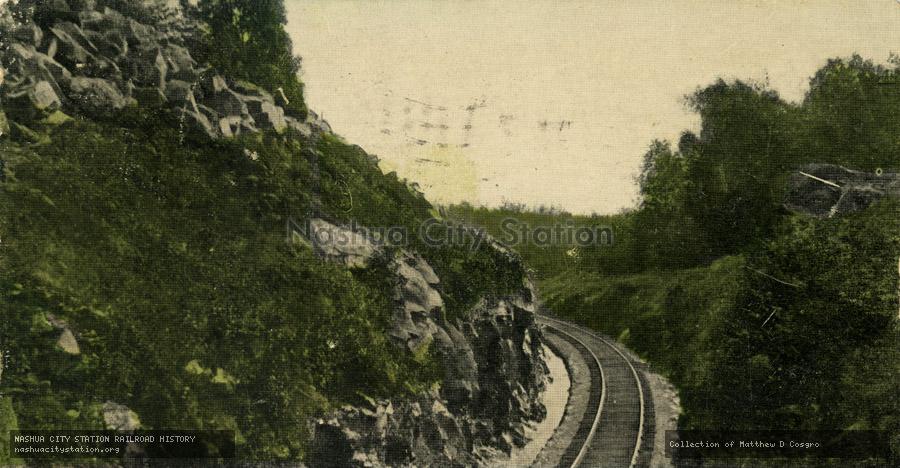 Postcard: Ledges on Cheshire Railroad Track, South Ashburnham, Massachusetts